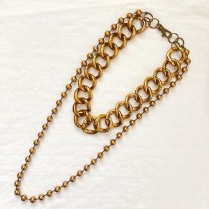 3/$25 Gold Tone Layered Multi-Strand Long Chain Beaded Statement Necklace Boho